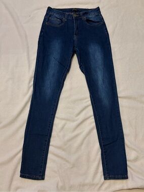 Slim High-Rise Skinny Jeans in Deep Blue